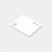 Post-it® Anglais Bull Dog Simple Noir & Blanc Personnalisé (Incliné)