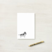 Post-it® Anglais Cocker Spaniel Design En Noir Et Blanc (Sur un bureau)