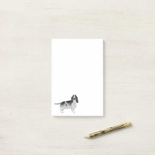 Post-it® Anglais Cocker Spaniel Design En Noir Et Blanc (Sur un bureau)