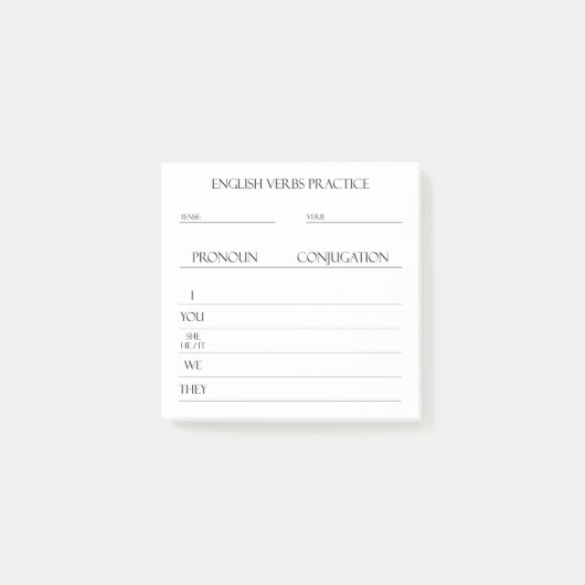 Post-it® Anglais | Pratique de conciliation Verbes (Devant)