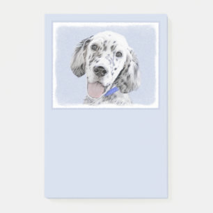 Post-it® Anglais Setter Blue Belton Peinture Chien Art