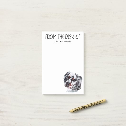 Post-it® Anglais Setter Lover (Sur un bureau)