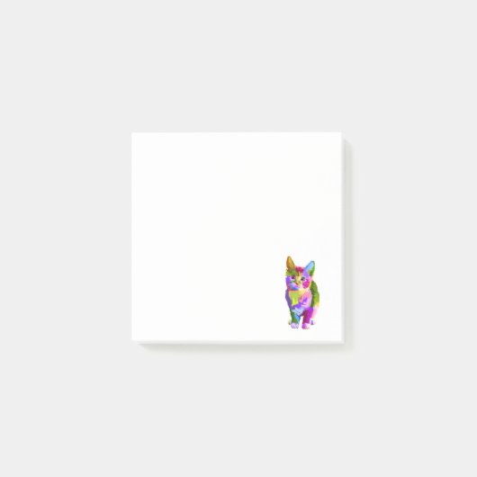 Post-it® Animal coloré mignon de chat (Devant)