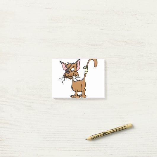 Post-it® Animal de chat blessé Blessé combat Patch Animaux (Sur un bureau)