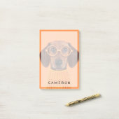 Post-it® Animaux de bébés cutest | Chandail orange Dachshun (Sur un bureau)