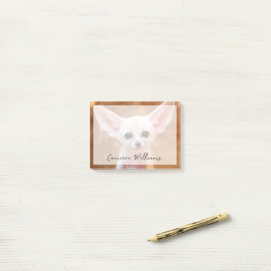 Post-it® Animaux de bébés cutest | Fennec Fox (Sur un bureau)
