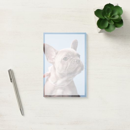 Post-it® Animaux de bébés cutest | French Bulldog Pink Bow (Bureau)