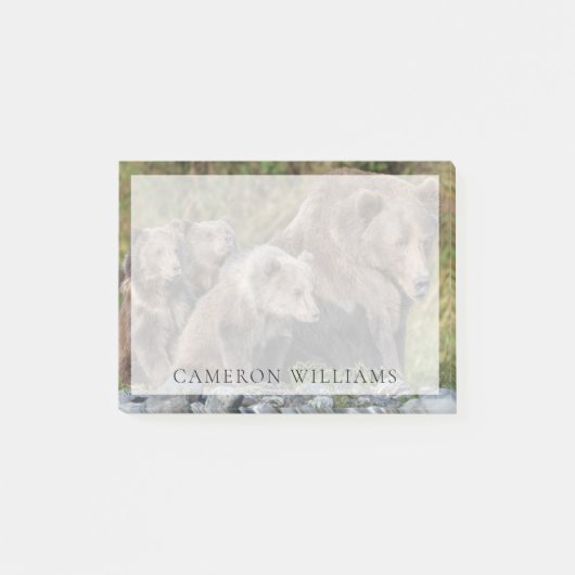 Post-it® Animaux de bébés cutest | Kodiak Mama Bear & Cubs (Devant)