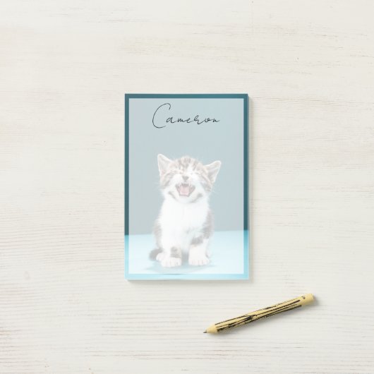 Post-it® Animaux de bébés cutest | Mewing Baby Kitten (Sur un bureau)