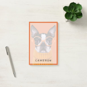 Post-it® Animaux de bébés cutest Orange Boston Terrier