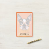 Post-it® Animaux de bébés cutest | Orange Boston Terrier (Sur un bureau)