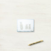 Post-it® Animaux de bébés cutest | Trois jeunes ours polair (Sur un bureau)