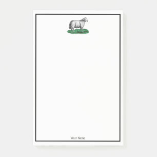 Post-it® Animaux de ferme vintages de mouton Ewe Dessin C
