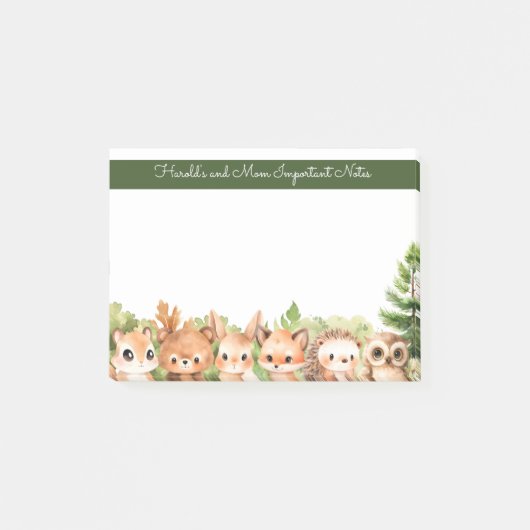Post-it® Animaux de la Forêt Bébé et Maman (Devant)