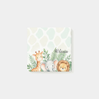 Post-it® Animaux de Safari à l'aquarelle mignons étiquettes