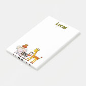 Post-it® Animaux de safari de dessin animé mignons nom pers (Incliné)