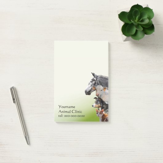 Post-it® Animaux mélangés vétérinaires (Bureau)