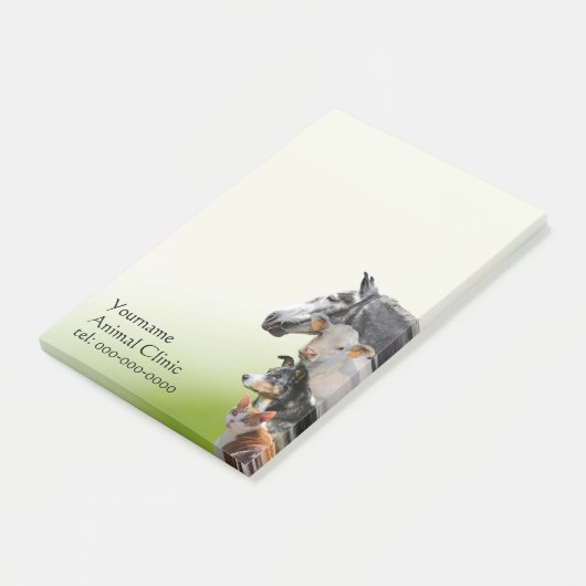 Post-it® Animaux mélangés vétérinaires (Incliné)