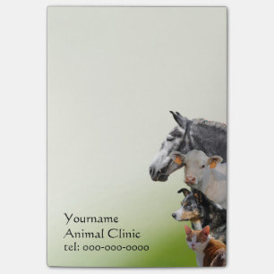 Post-it® Animaux mélangés vétérinaires