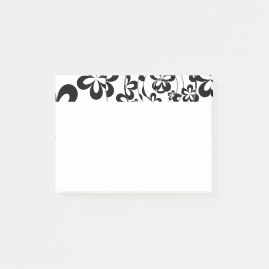 Post-it® Anneaux et fleurs noirs et blancs (Devant)