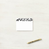 Post-it® Anneaux et fleurs noirs et blancs (Sur un bureau)