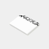 Post-it® Anneaux et fleurs noirs et blancs (Incliné)