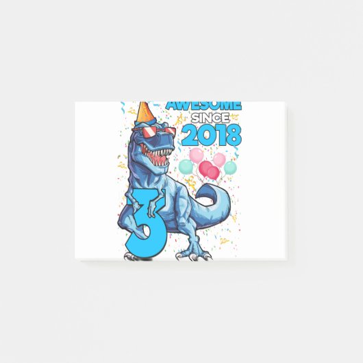 Post-it® Anniversaire 3 Ans Dinosaure 3 Ans Garçon Enfants (Devant)