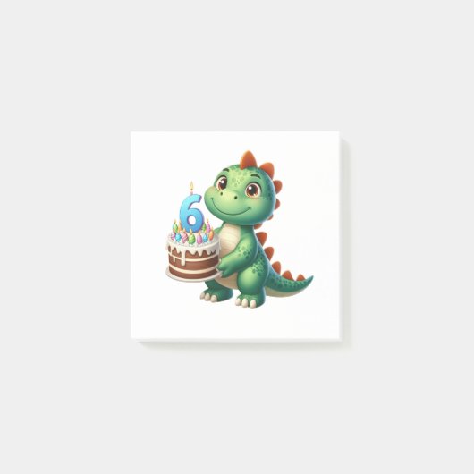 Post-it® Anniversaire de Dino 6 ans (Devant)