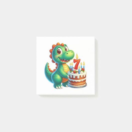 Post-it® Anniversaire de Dino 7 ans (Devant)