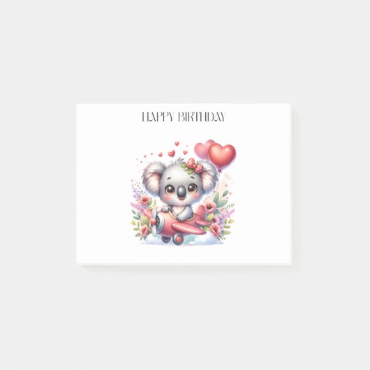 Post-it® Anniversaire de Koala Volant (Devant)