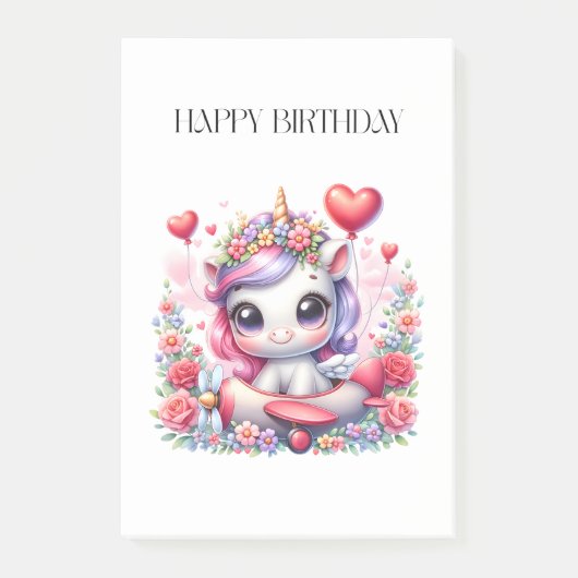 Post-it® Anniversaire de Licorne Pilote (Devant)
