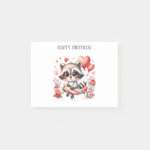 Post-it® Anniversaire de Raton Laveur Volant