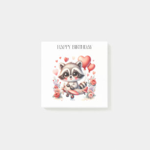 Post-it® Anniversaire de Raton Laveur Volant