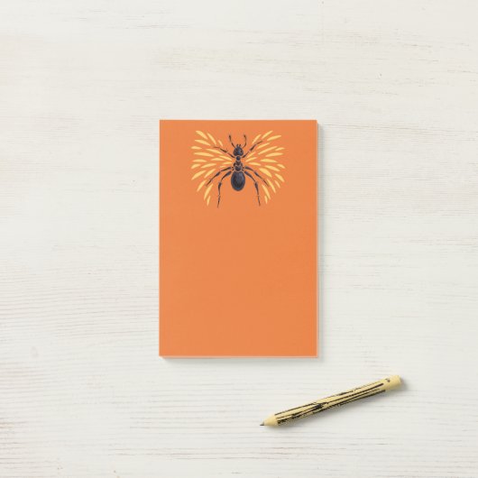 Post-it® Ant Art Insect Lover Orange Entomologie Bogues (Sur un bureau)
