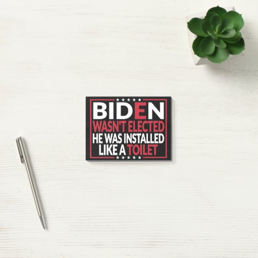 Post-it® Anti Biden, Joe Biden Comme Toilette - Anti Biden (Bureau)