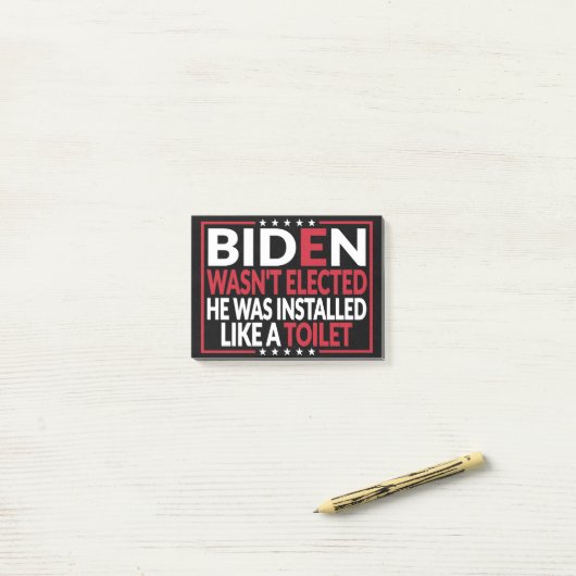 Post-it® Anti Biden, Joe Biden Comme Toilette - Anti Biden (Sur un bureau)