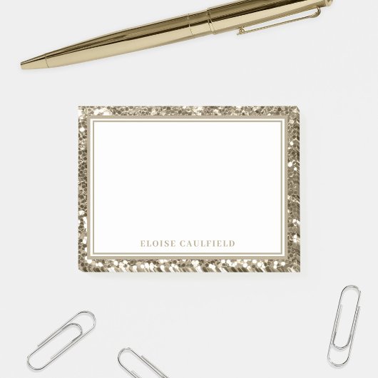 Post-it® Antique Parties scintillant Gold Nom de la servant