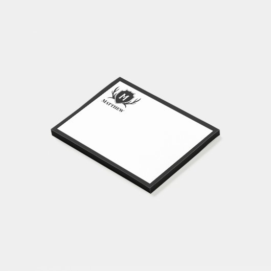 Post-it® Antler & Shield Rustic Monogramme (Incliné)