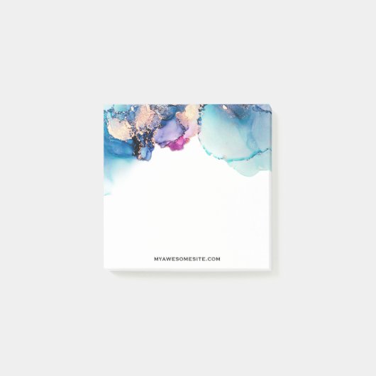 Post-it® *~* AP29 Yummy Turquoise Turquoise Gold Bold Abstr (Devant)
