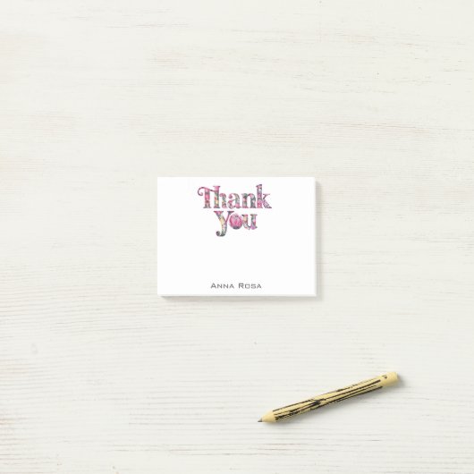 Post-it® *~* AP85 Floral - Manifeste de Gratitude Merci (Sur un bureau)