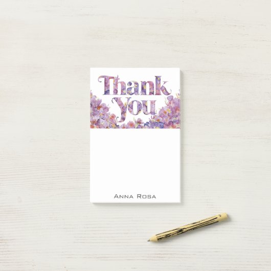 Post-it® *~* AP85 Merci Fleurs Gratitude Manifestation (Sur un bureau)