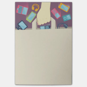 Post-it® Appareils numériques tombant dans un sac d'achat e