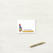 Post-it® Apple avec la pile de livre personnalisée (Sur un bureau)