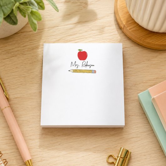 Post-it® Apple et crayon personnalisé Enseignant