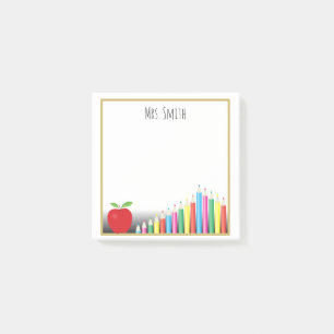 Post-it® Apple rouge coloré crayonne une note de professeu