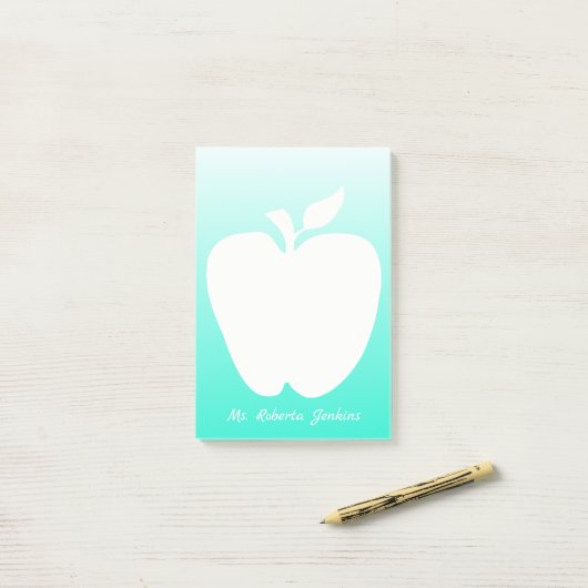 Post-it® Apple silhouettent le bloc-notes du professeur (Sur un bureau)