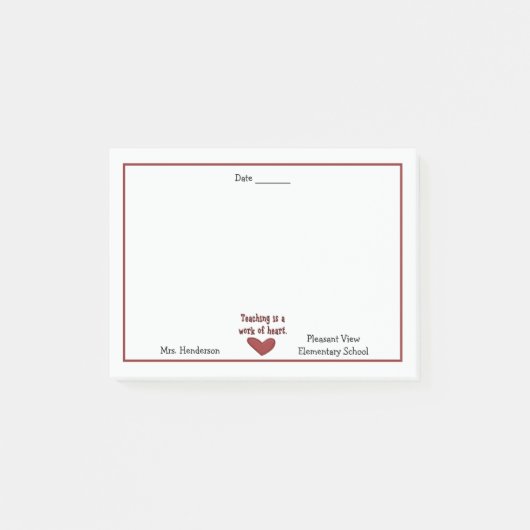 Post-it® Appréciation de l'enseignant (Devant)