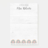 Post-it® Appréciation de l'enseignant rustique Boho Rainbow (Devant)