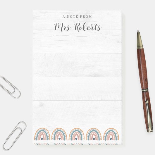 Post-it® Appréciation de l'enseignant rustique Boho Rainbow