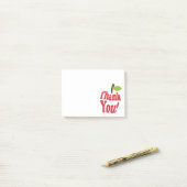 Post-it® Appréciation rouge d'Apple de Merci (Sur un bureau)